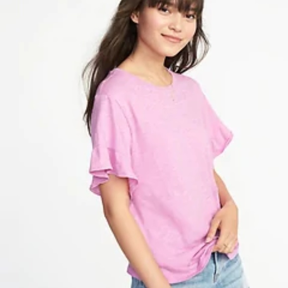 Old navy ruffle sleeve top Clearance